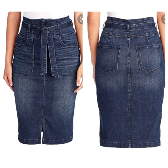 Vintage America Dresses & Skirts - VINTAGE America Celia Jean Midi Skirt Sz 16/33 denim slimming NWT has stretch